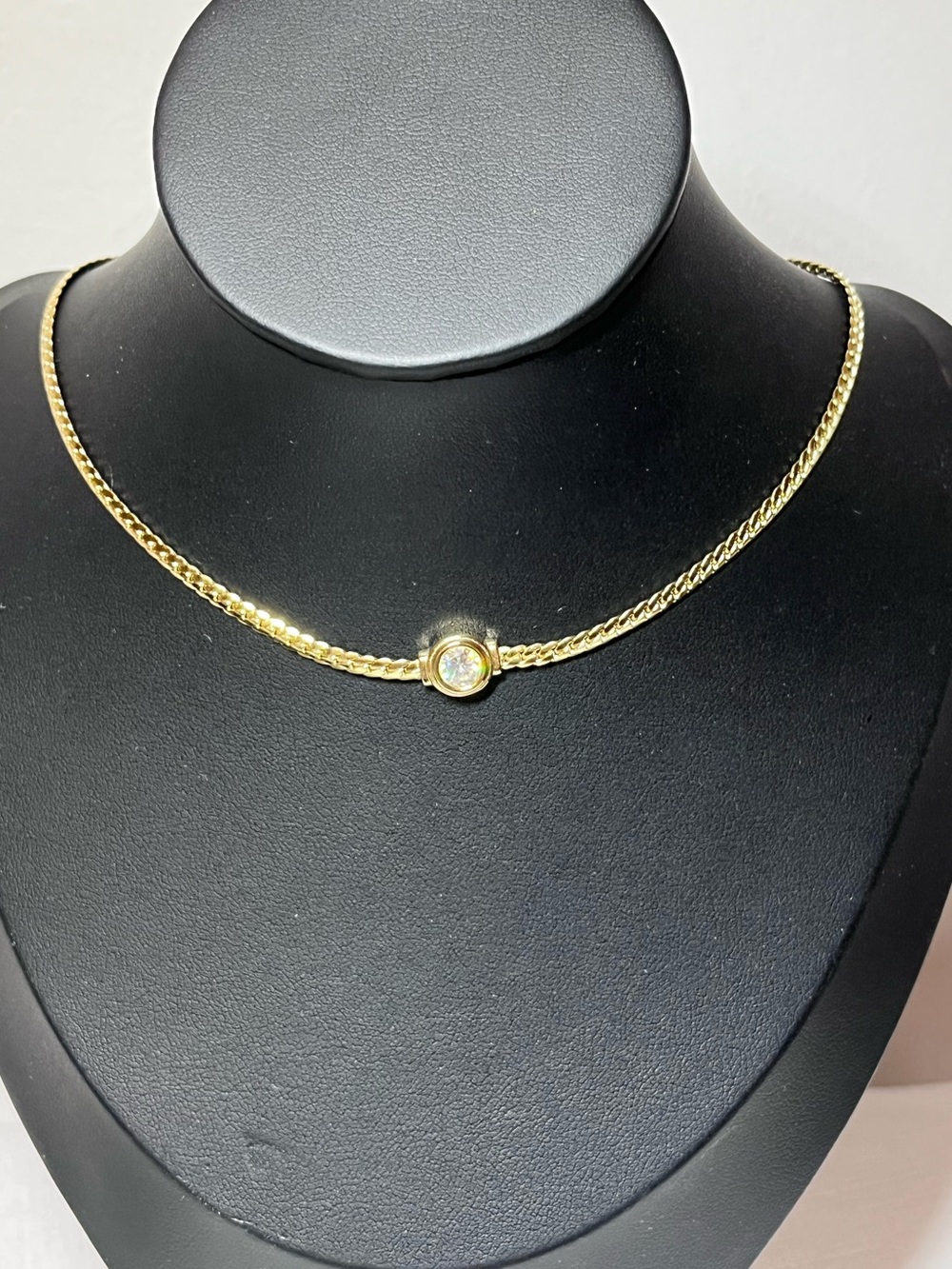 Gold-Tone Cubic Zirconia Bezel Necklace Choker
perfect for layering
New